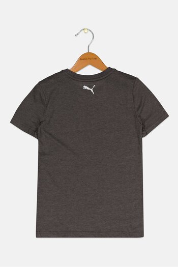 Puma Kids Boy Sportswear Brand Logo Short Sleeve T-shirts, Charcoal Heather