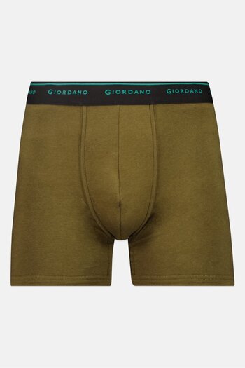 Giordano Men 2 Pieces Brand Logo Trunks, Olive