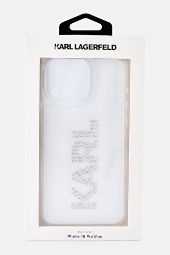 Karl Lagerfeld iPhone 16 Pro Max Metallic Logo Protective Case, Transparent