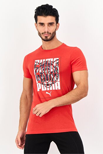 Puma Men Slim Fit Short Sleeve Outdoor T-Shirt, Red