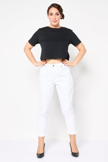 Nine West Women Regular Fit Plain Gramercy Crop Jeans, White