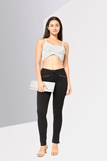 Scuderia Ferrari Women Mid Waist Solid Stretchable Skinny Denim, Black