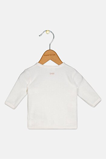 Feetje Toddlers Boy Surplice Neck Long Sleeves Embroidered Top, Off White
