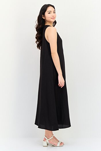 Brave Soul Women Solid Maxi Dress, Black