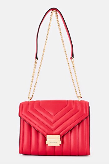 Michael Kors Women Brand Logo Shoulder Bag, Red