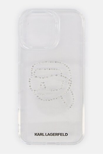 Karl Lagerfeld iPhone 16 Pro Max Metallic Protective Case, Transparent