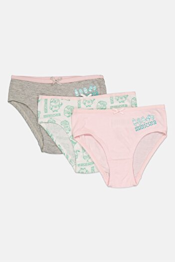 Minions Kids Girl 3 Pieces Graphic Print Briefs, Multicolor