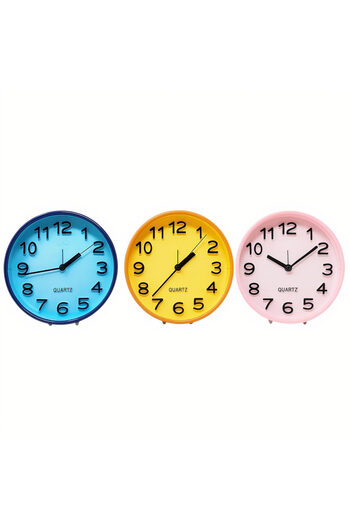 JML Clock with Oval Stand 15cm, Different Colors Wholesale