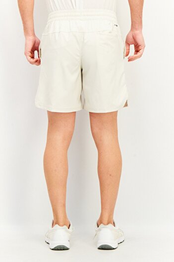 unipro Men Sportswear Fit 7 Inseam Solid Yoga Shorts, Light Beige