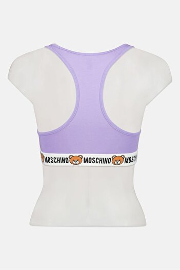 Moschino Women Brand Logo Non Padded Bralette Underwear, Purple
