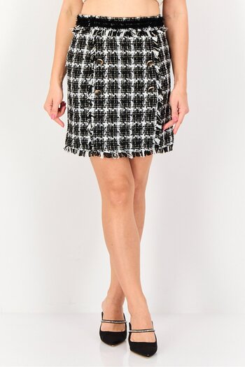 Selected Femme Women Textured Mini Skirts, Multicolor