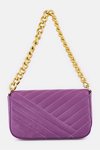 Lucky Bees Women Brand Logo Shoulder Bag, Purple
