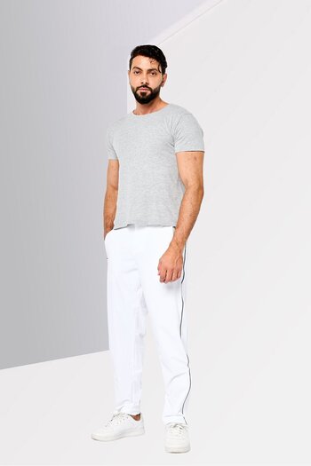 Lacoste Sport Men Sportswear Fit Brand Logo Outdoor Track Pants, White