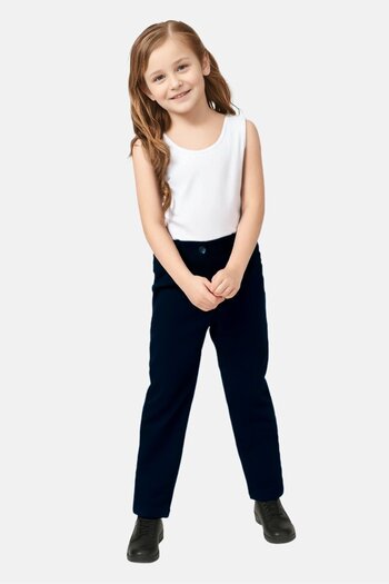 Emporio Armani Kids Girl Solid Straight Leg Pants, Black
