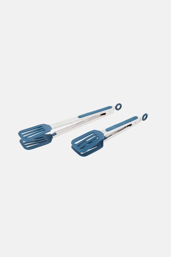 Phantom Chef 2 Pcs Silicon Tongs Set, Navy