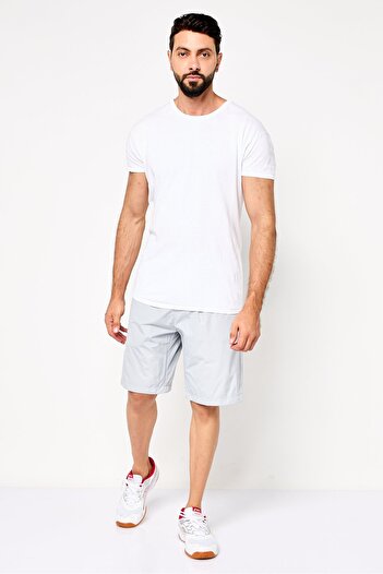 Asics Tiger Men Brand Logo Training Shorts, Grey