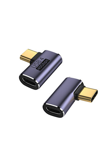Choice WHITE USB4.0 40Gbps OTG type C 90 degree Adapter 100W 5A USB C to Type C Fast Charging Converter USB