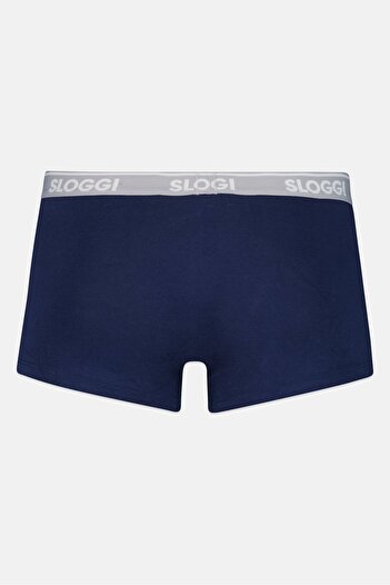 SLOGGI Men 2 Piece Brand Logo Boxer Brief, Navy