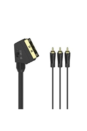 Hama Video Cable, Scart Plug - 3 RCA Plugs (Video/Stereo), 1.5 m