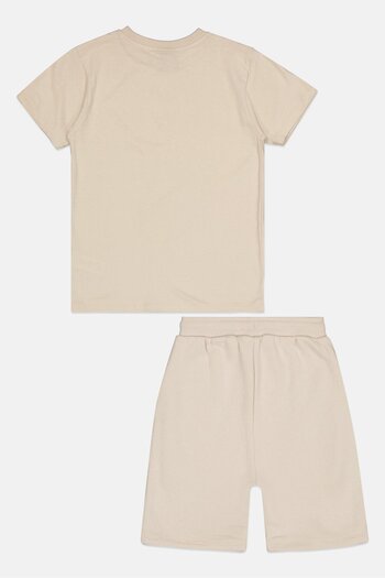 Nicce Kids Boy 2Pcs Short Sleeve Top And Shorts Set, Beige