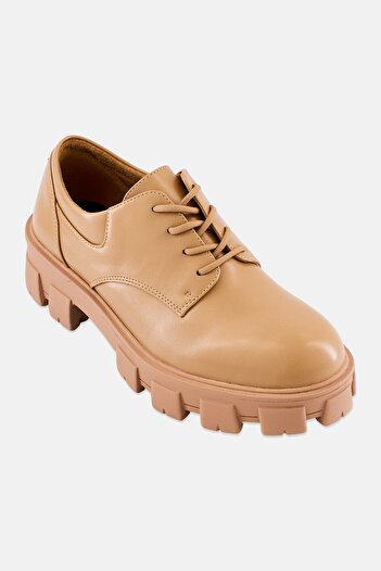Nine West Women Leather Lace Up Shoes, Tan