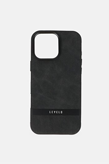 Levelo iPhone 16 Pro Max Pelle Leather Protective Case, Black