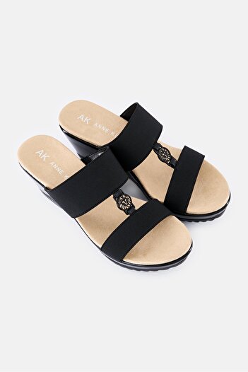 Anne Klein Women Slip On Sandals, Black