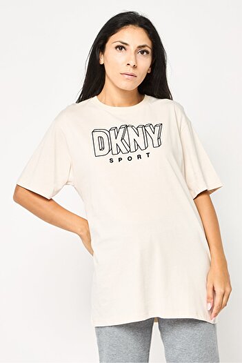 Dkny Women Sportswear Fit Short Sleeves Outdoor T-Shirt, Cream