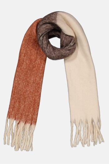 comma Women Knitted Shawls 208 x 68 cm, Brown Combo