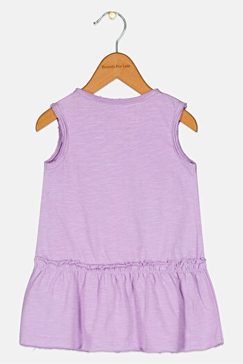 Canada House Toddlers Girl Plain Dress, Light Purple