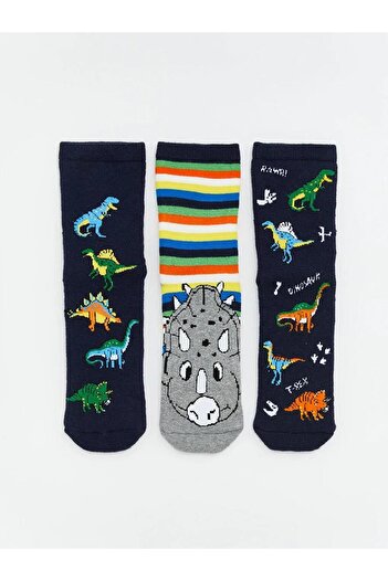 LC Waikiki Non-Slip Sole Boys' Towel Socks 3-Piece (W5)
