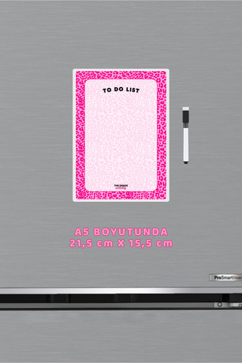 The Grade Summer Sil Notepad Pink Leopard Pattern to Do List Home Decoration Magnet Refrigerator Notepad Kitchen Decor