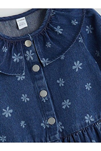 LC Waikiki Φόρεμα τζιν για κορίτσια με βολάν Indigo (W5)