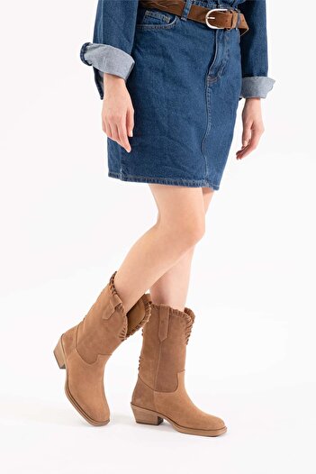 Louis Cardy Dema Sigaro Suede Leather Women's Boots