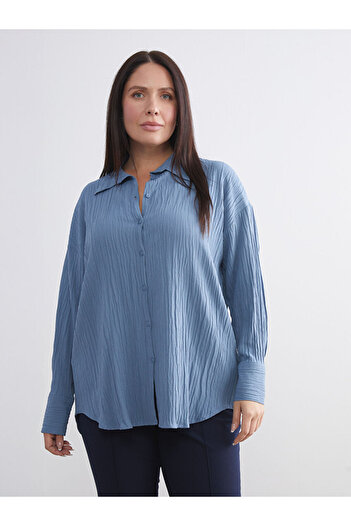 LC Waikiki Create Your Style from Uzg Store |   Textured Oversize Women's Shirt