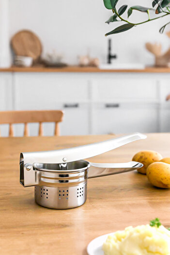 Porsima 76850 Potato Masher Stainless Metal Potato Masher Puree Maker Potato Ricer 27cm