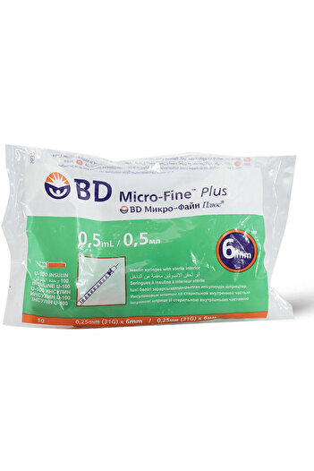 Bd Microfine Insulin Syringe - 0.5 ml, 31 gm