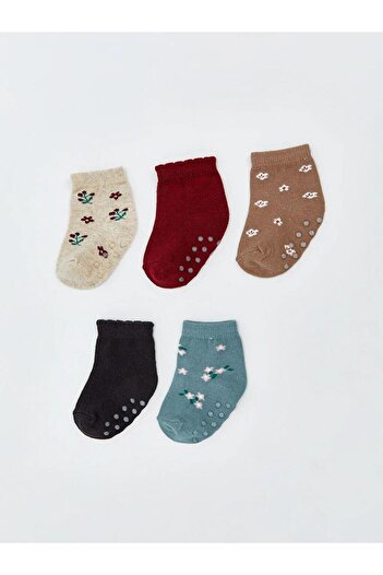 LC Waikiki Floral Baby Girl Socks 5-Piece Set (W5)