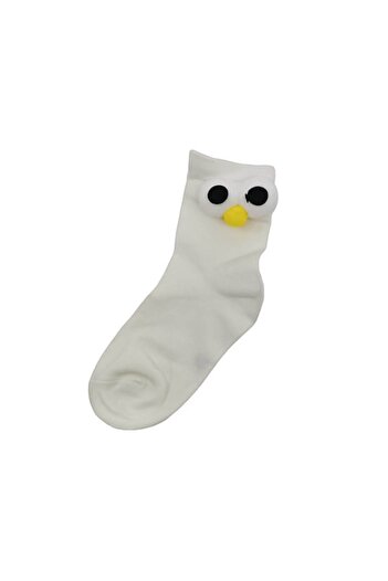 Doty FunnyEyes children's socks, cotton, creative design, size 30-35, ivory white,