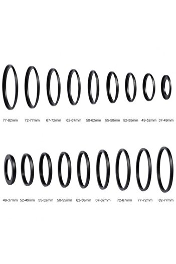 K&F CONCEPT Step Down Thread Adapter Kit 18 Pieces Filter Ring Adapter Camera Lens