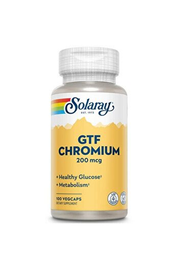 Solaray Gtf Chromium 200Mcg, 100 Capsules