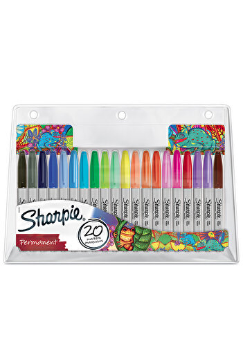 Sharpie Set of 20 Fine Point markers, assorted colors, bullet tip 0.9 F