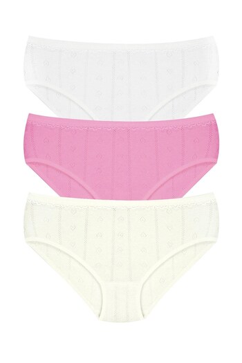 Öts Chiloți pentru fete, 3 piese, jacquard cu nervuri (100% bumbac)