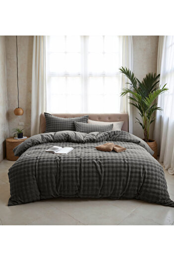 Sleeptime Premium bed linen set - OEKO-TEX® Standard 100, Grey, Polyester, 140 x 220 cm, Origin Netherlands