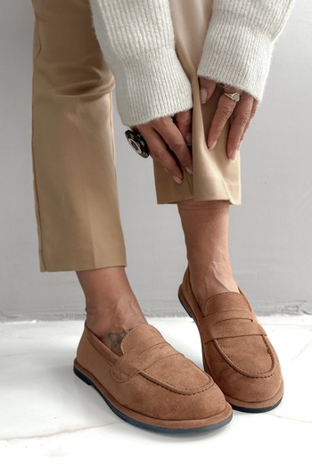Shoebutik Дамски мокасини Salida Taba Suede