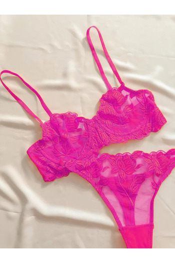my cherie Pink Lace Bra Panty Set