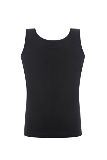 ZÜMRÜT YILDIZI Men's Black Undershirt 100% Cotton
