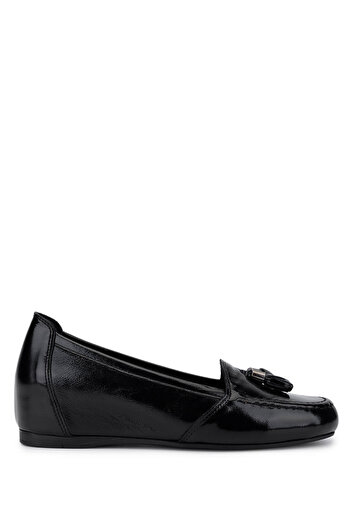 Tamer Tanca Women's Genuine Leather Black Patent Leather Comfort Shoes