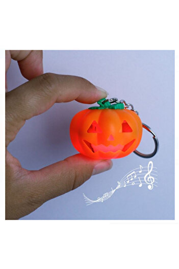 Lumi LUXURY Halloween Pumpkin Keychain with Sound and Light Ø4.5x3.5cm