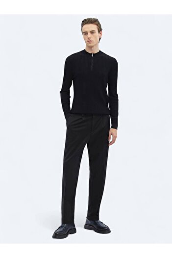 Kip Black Half Turtleneck Patterned Knitwear